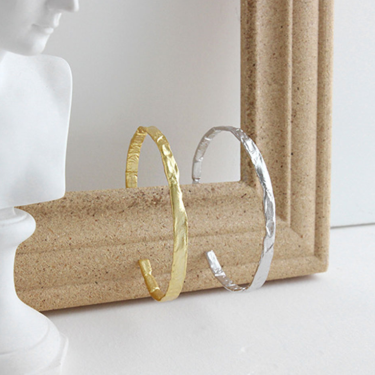 Irregular gold foil bangle bracelet—2