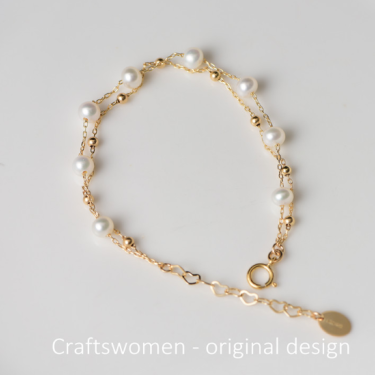 Women's natural freshwater pearl double bracel—2