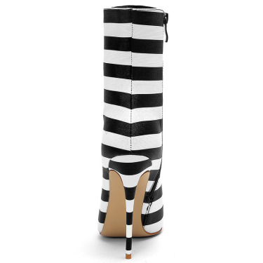 Striped contrast color 12cm ultra-high stiletto rivet tip—1