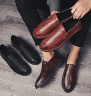One pedal lazy beanie leather shoes men's casual shoes wild