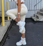 Fashion street lamb cashmere ladies sports casual pants