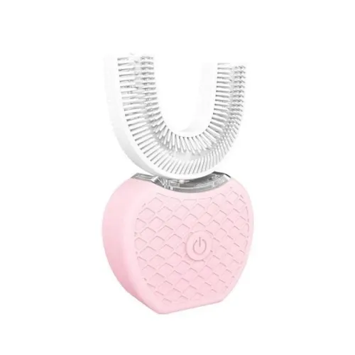 Color: Pink 1 - Smart Electric Toothbrush USB Rechargeable U-shaped Tooth