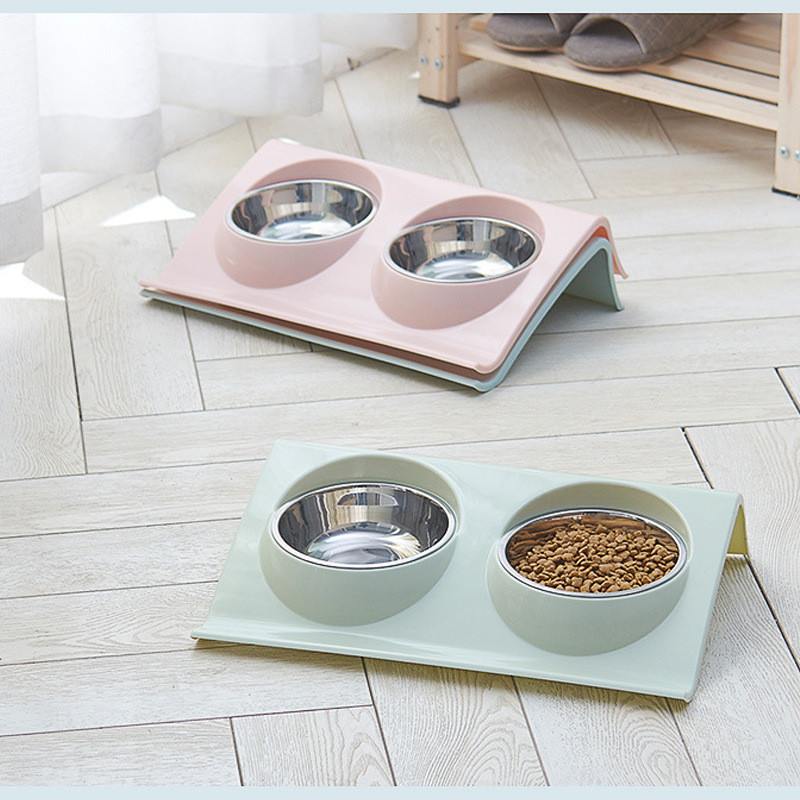 Stainless Steel Dog Double Bowl