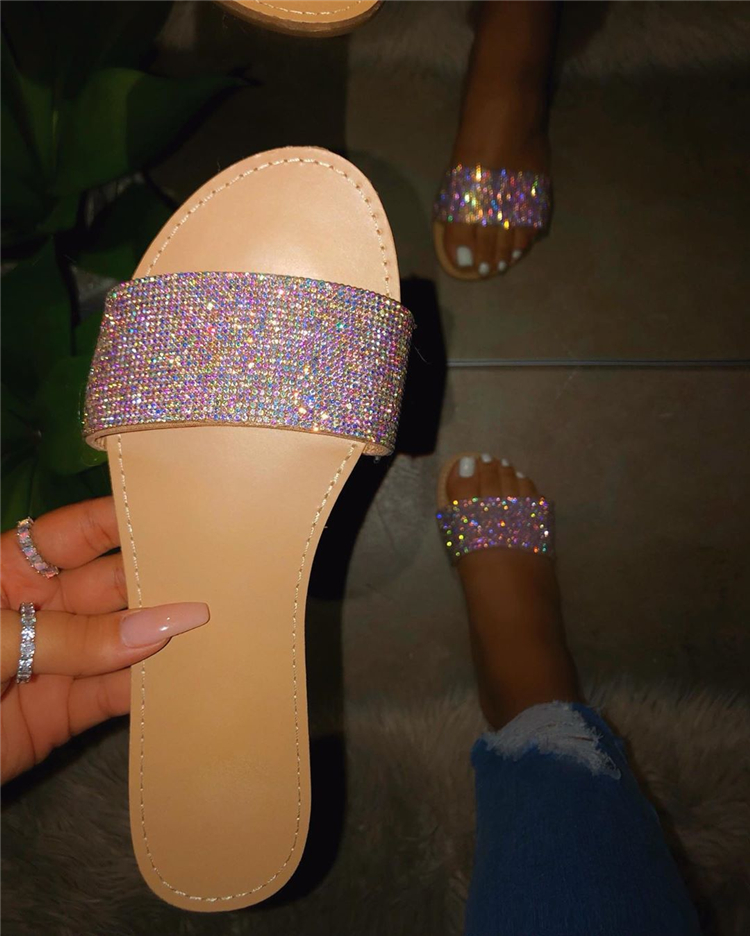 Rhinestone Beach Sandals - CJdropshipping