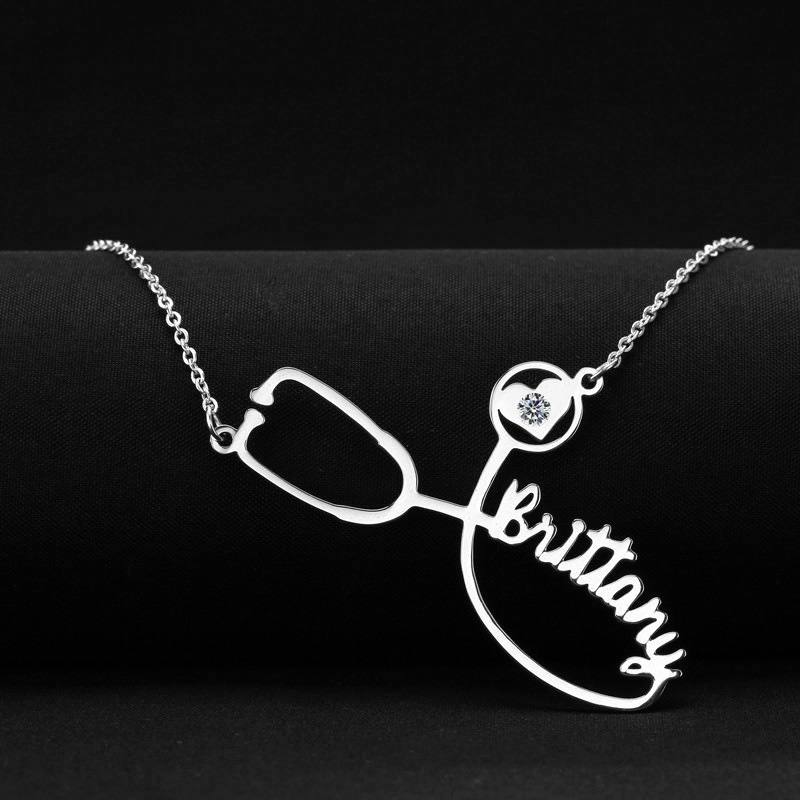 Stethoscope Silver Necklaces for Women