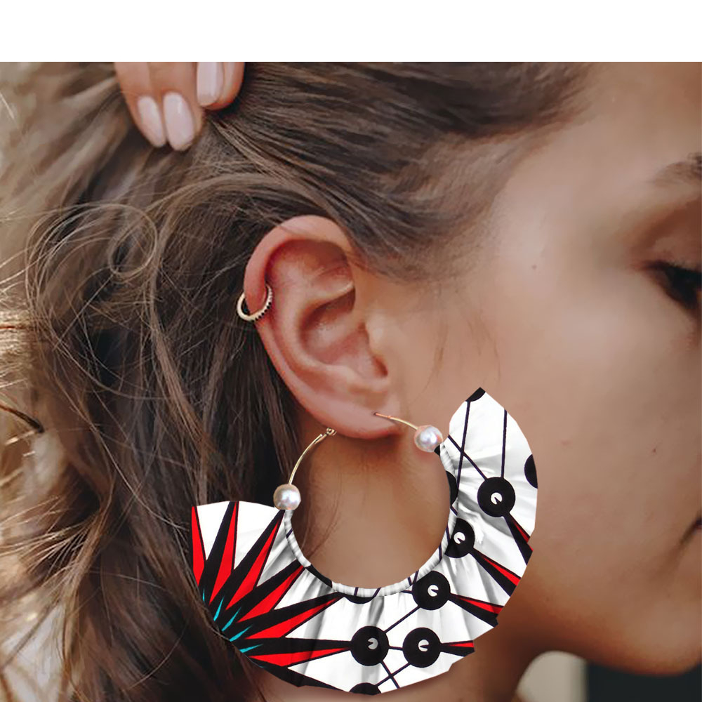 Handmade printed exaggerated earrings | eBay