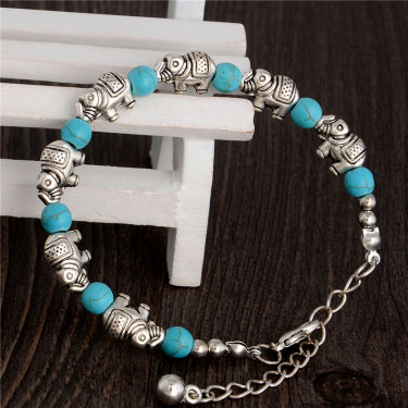 Fashionable bohemian elegant shiny elephant bracelet—3