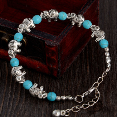 Fashionable bohemian elegant shiny elephant bracelet—1