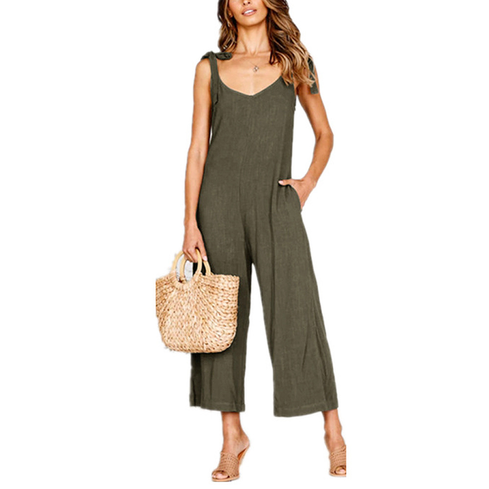 Women's wide-leg strap casual pants - CJdropshipping