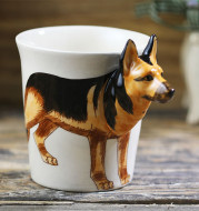 Thai Hand Painted Animal Mug German Shepherd Ceramic Cup