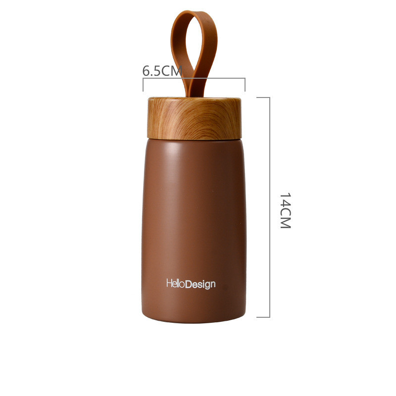 280ml Wood Grain Stainless Steel Mug, Stylish and Durable, For Both Hot and Cold