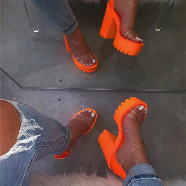 Fashionable platform thick heels—1