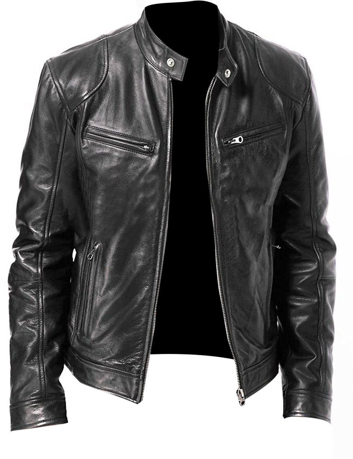 Reed Men's Bomber Leather Jacket Union 5XL Black - Walmart.com