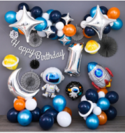 Black starry theme decoration birthday decoration balloons