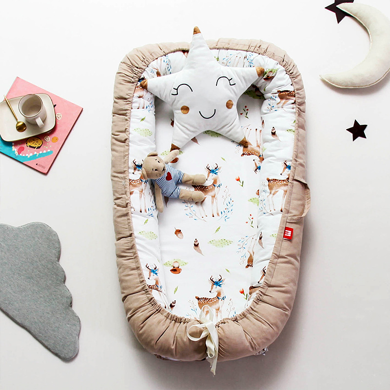 Baby Bed Isolation Crib Bassinet Deer Khaki