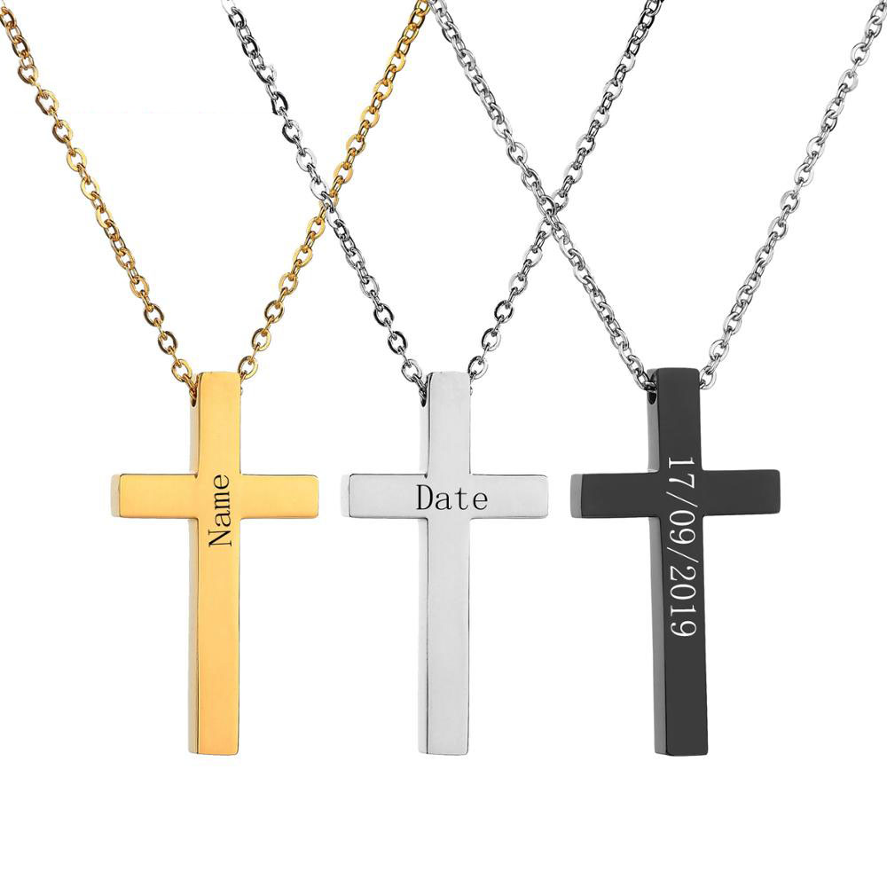 Stainless steel cross necklace - CJdropshipping