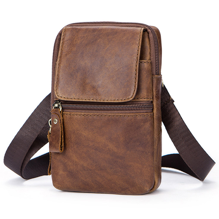 Men's Leather Messenger Bag one shoulder retro bag