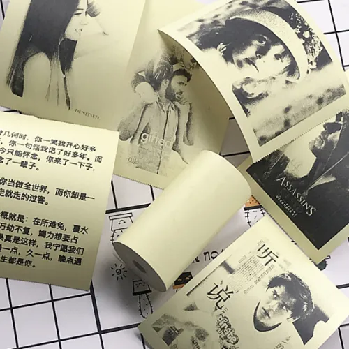 Model: 3pcs thermal paper, Color: Yellow - Mini Bliuetooth Wireless Thermal Printer Paper Sticker Label Printer
