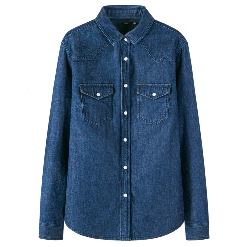 Women's long sleeve denim shirt CJdropshipping
