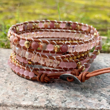 Natural stone woven bohemian bracelet—4
