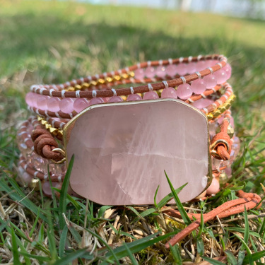 Natural stone woven bohemian bracelet—2