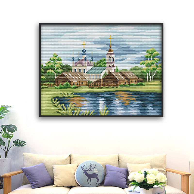 River scenery cross stitch - CJdropshipping