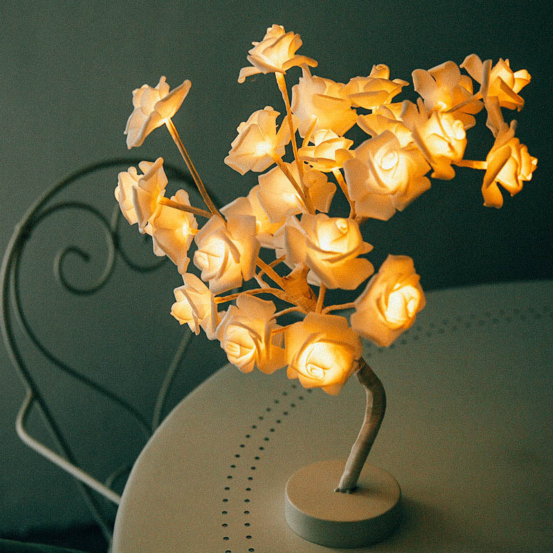 Rose Flower Lamp USB Battery Operated LED Table Lamp Bonsai Tree Night Lights
