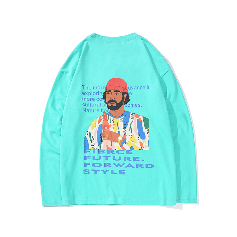 Long Sleeve T-Shirt Cartoon Print Side View