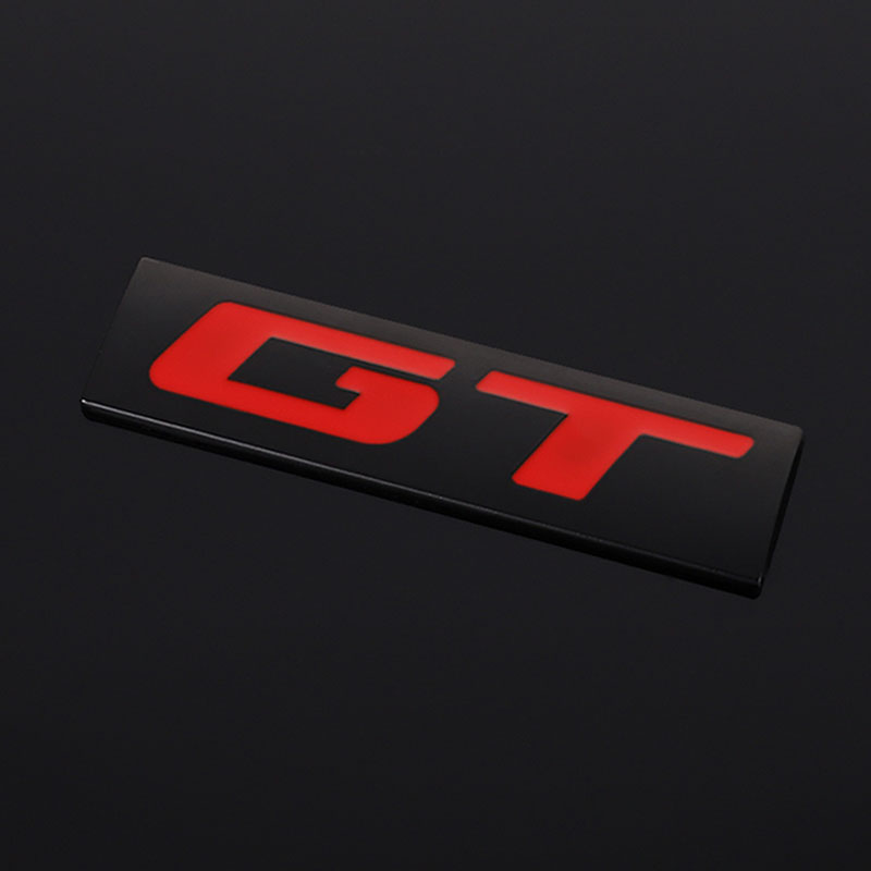 GT Badge 3D Metal Sticker Car Decal Racing Graphics Black Red White