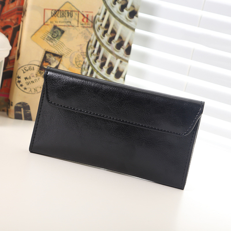 Long cowhide leather wallet - CJdropshipping