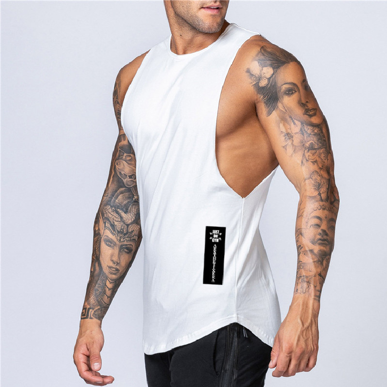 Printed bodybuilding fitness sleeveless vest - CJdropshipping