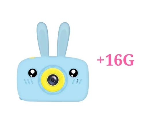 Color: Blue with 16G - Children's camera