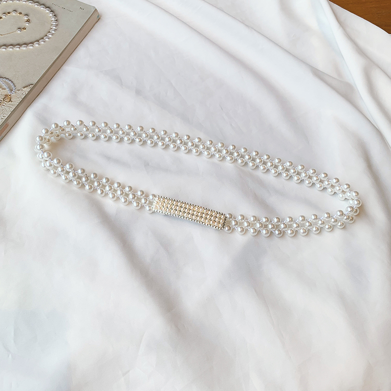 Pearl encrusted elastic pearl waist chain - CJdropshipping