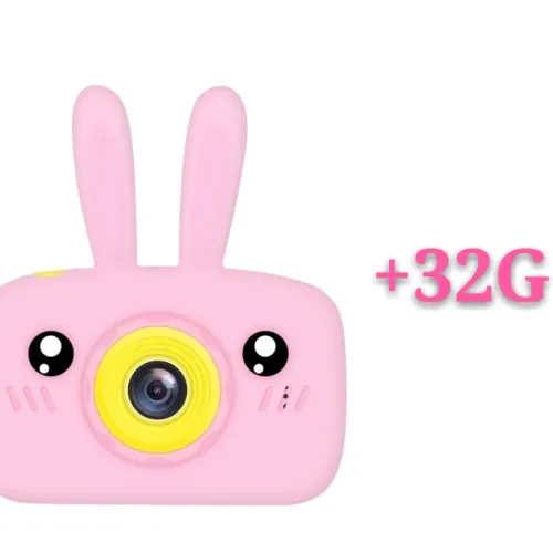 Color: Pink with 32G - Children's camera