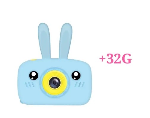 Color: Blue with 32G - Children's camera
