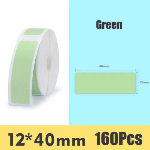Color: Green, Size: 12x40mm - D11 label paper wate