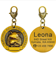 New dog identity card custom lettering tag Jin Mao Teddy dog bronze dog anti-lost pet brand
