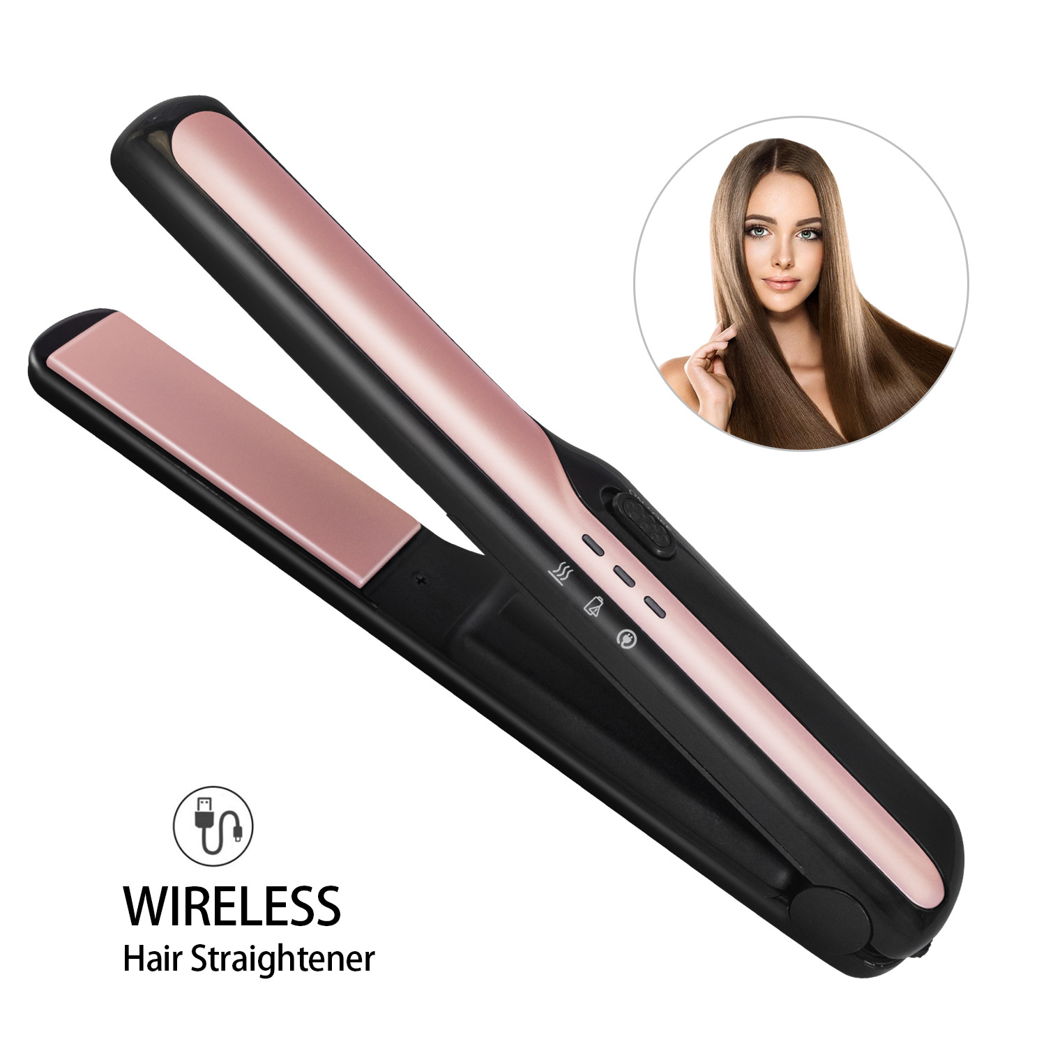 USB wireless charging hair straightener - CJdropshipping