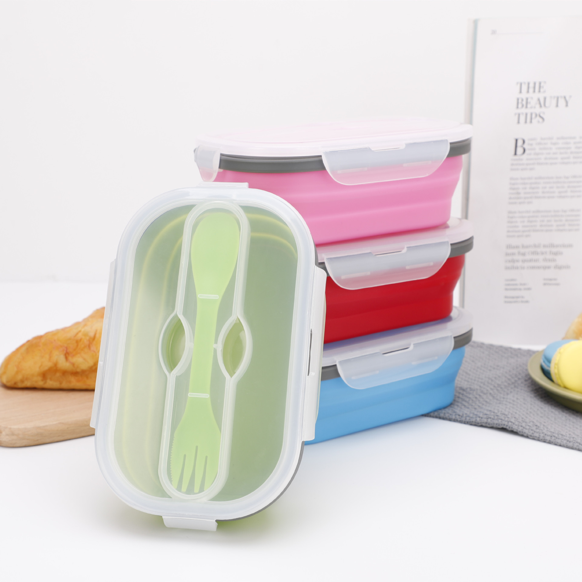 Retractable folding lunch box bento box - CJdropshipping