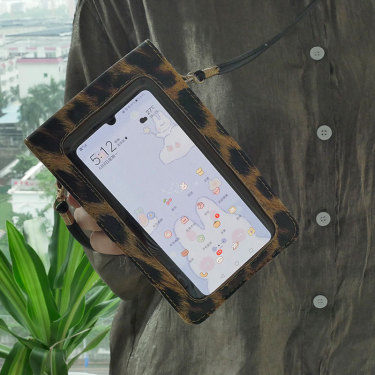 Retro leopard print phone bag—3