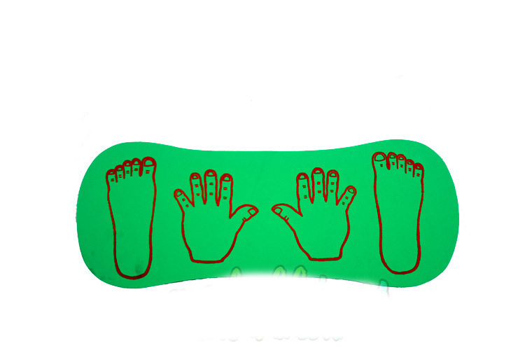 Hand and Foot Game Mat in use