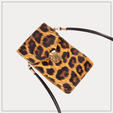 Retro leopard print phone bag—1
