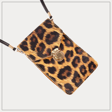 Retro leopard print phone bag—2