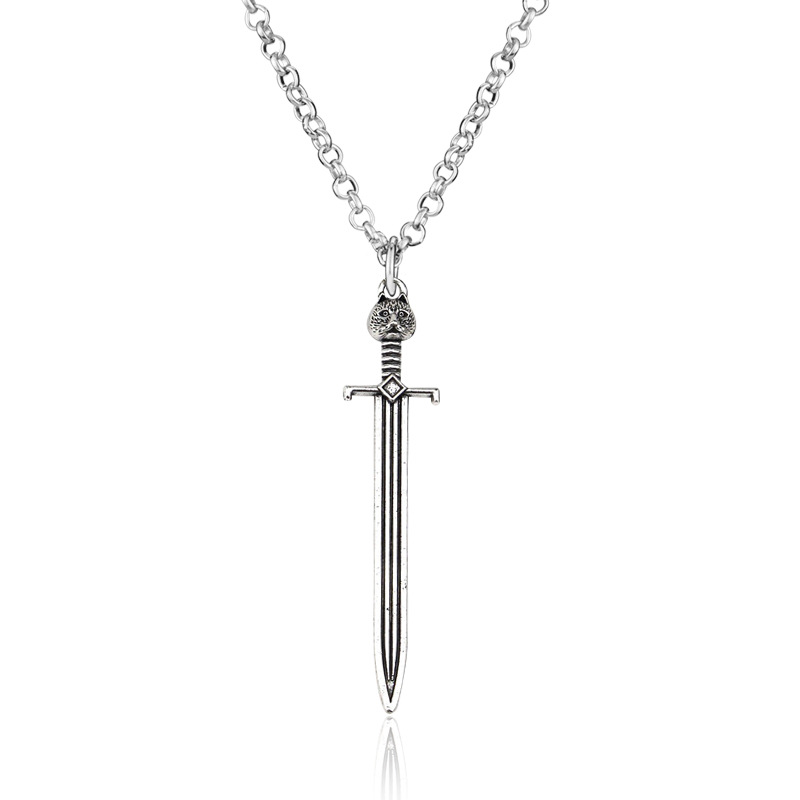 Double-headed cross sword pendant necklace - CJdropshipping