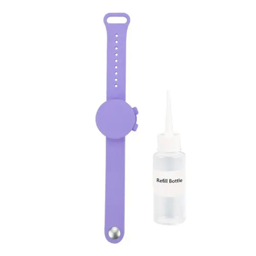 Color: Light purple - Outdooor Silicone Wristband Hand Sanitizer Disinfectant Bracelet