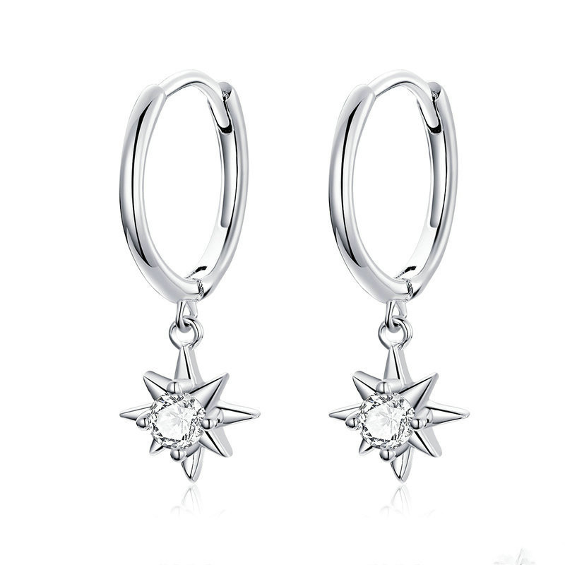 White gold-plated earrings - CJdropshipping