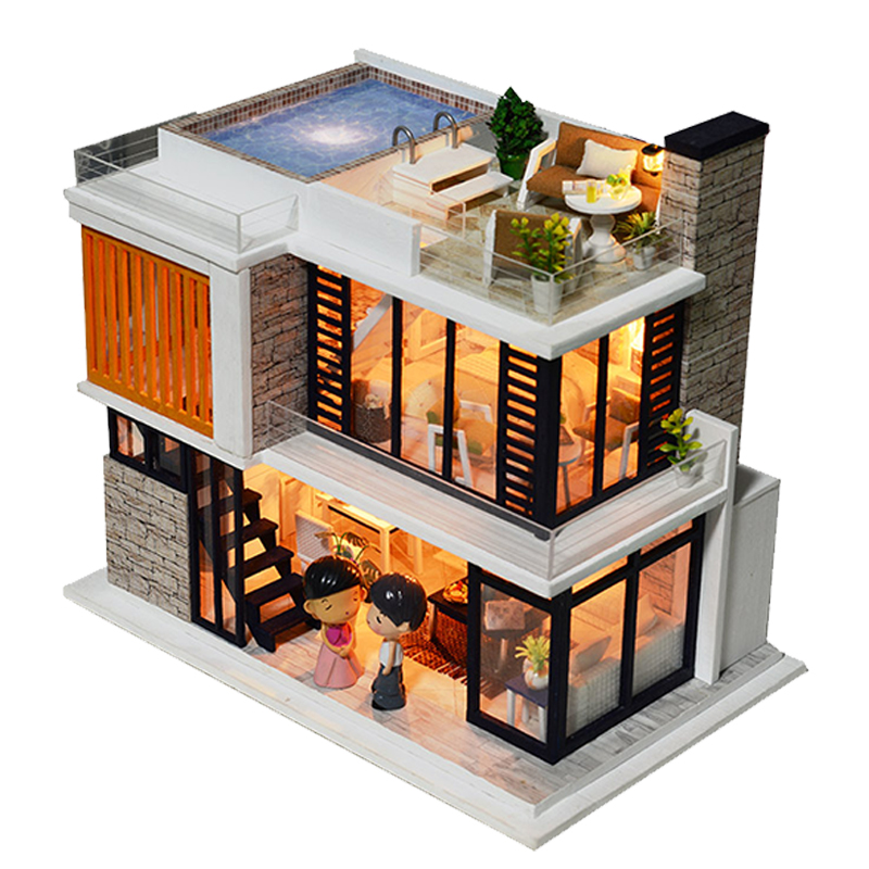 Handmade Small House Model Assembly Villa Cjdropshipping