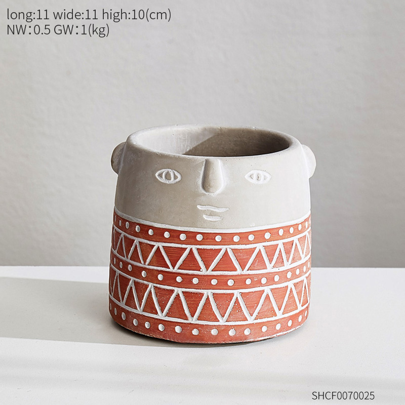 Cement Flower Pot Green