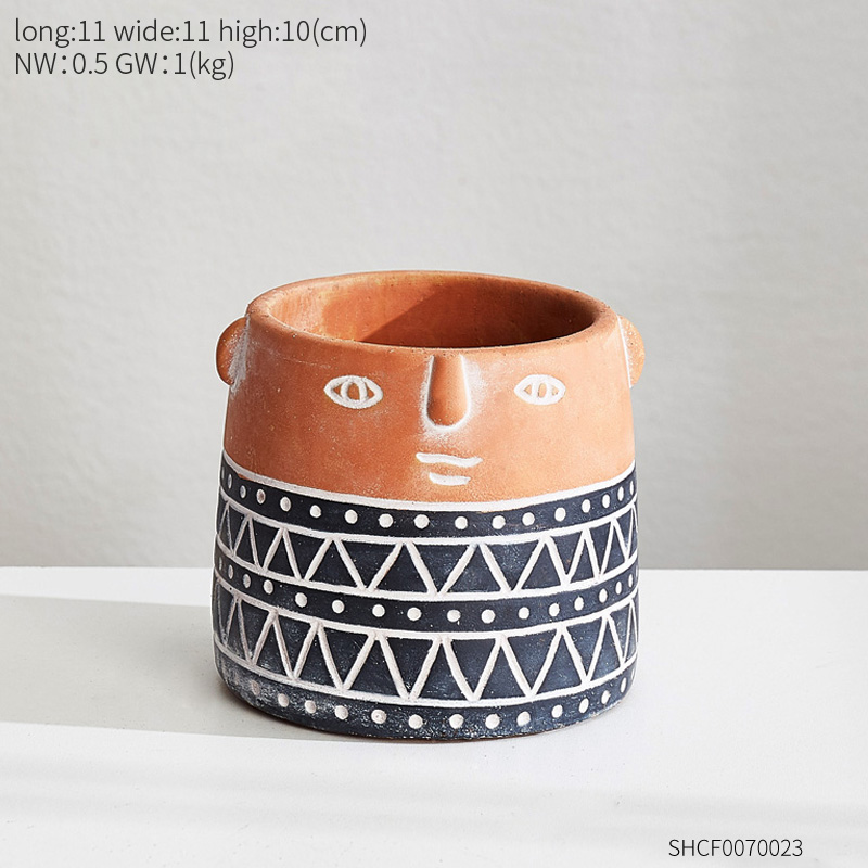 Cement Flower Pot Blue