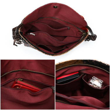 Fringe embossed shoulder bag—3